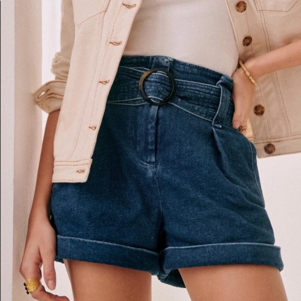 Sezane Rome Denim Shorts EUC Size US 8
